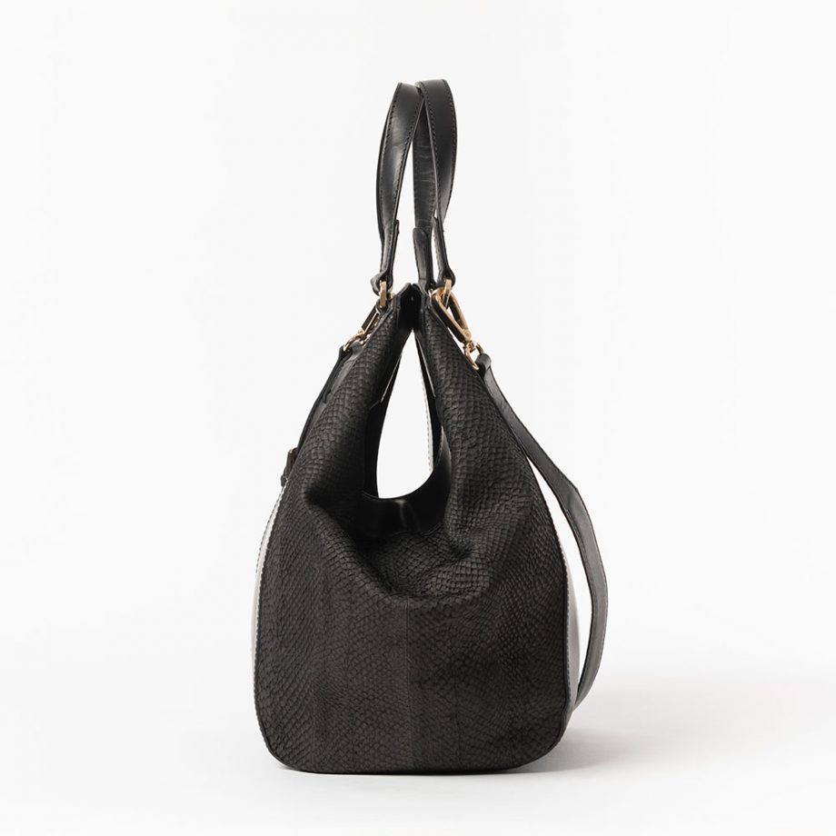 salmon leather bucket handbag sustainable luxury shop buy