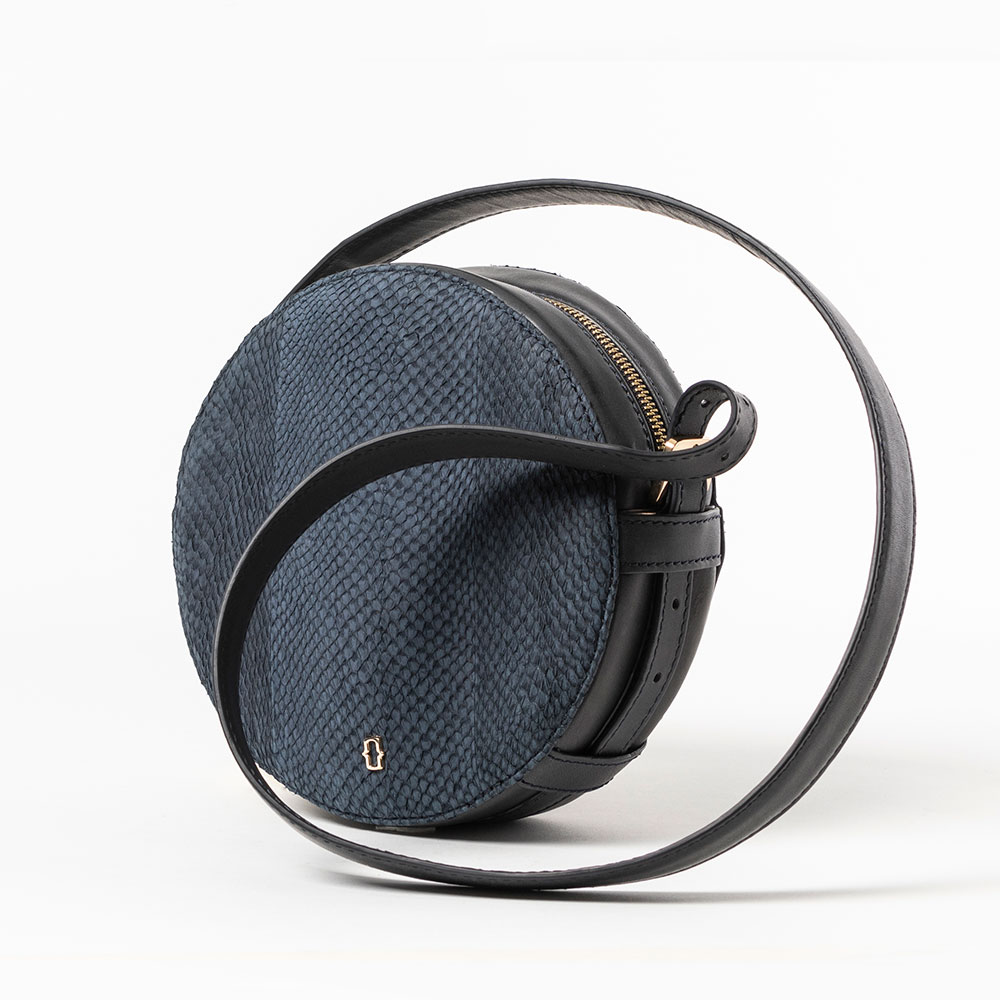 salmon leather bucket handbag sustainable luxury shop buy